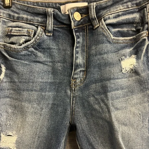 Vervet by Flying Monkey Distressed Jeans size 25 Fringe Ankles - Picture 5 of 7